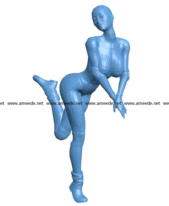 Women Wrestling fighter B003368 file stl free download 3D Model for CNC and 3d printer
