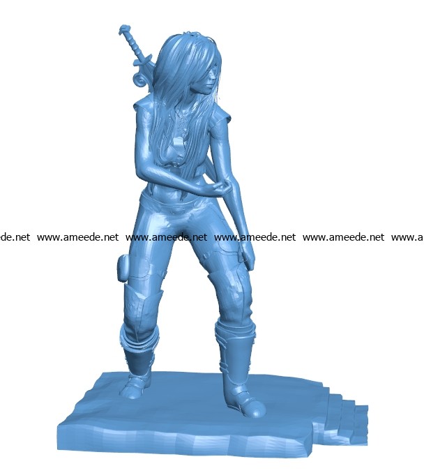 Women archer figurine B003593 file stl free download 3D Model for CNC and 3d printer