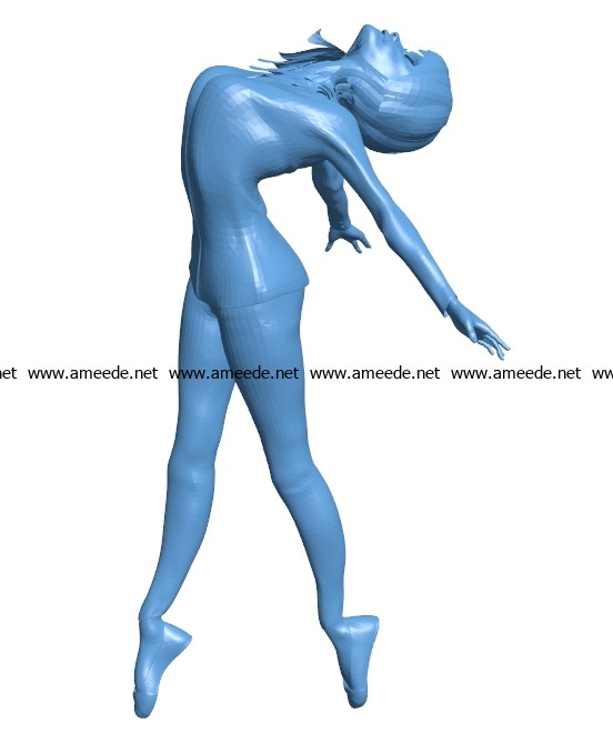 Women dancing ballerina B003412 file stl free download 3D Model for CNC and 3d printer
