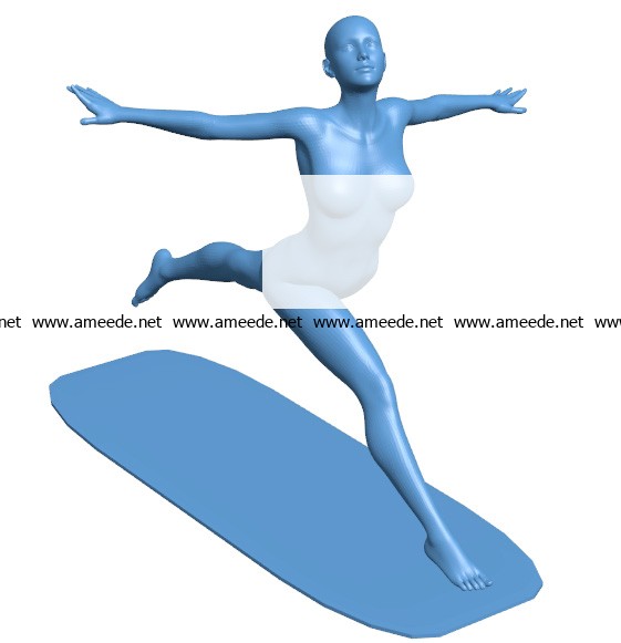 Women jumping B003494 file stl free download 3D Model for CNC and 3d printer