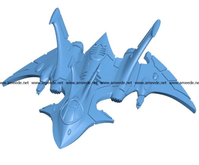 Crimson hunter Ship B003555 file stl free download 3D Model for CNC and 3d