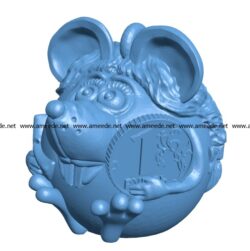 mouse with coin B003176 file stl free download 3D Model for CNC and 3d printer