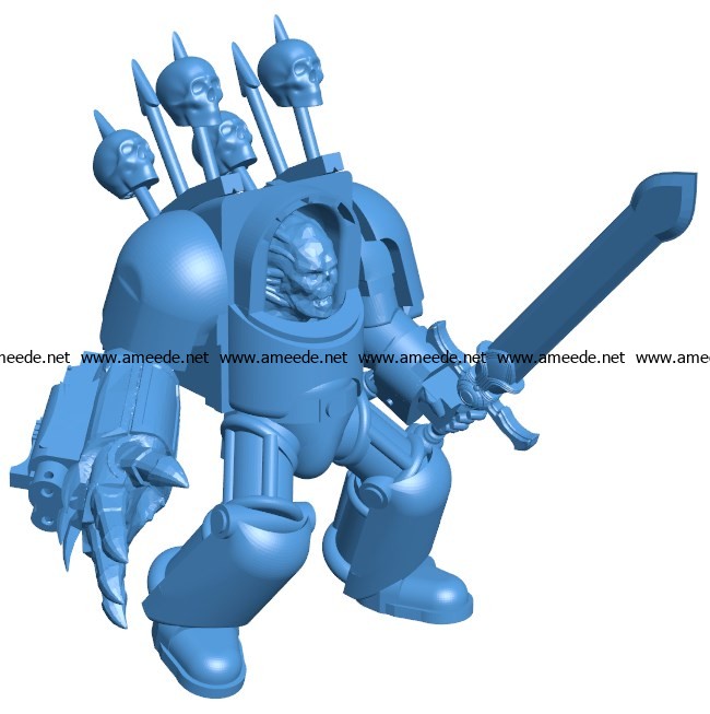 Abaddon with sword B003851 file stl free download 3D Model for CNC and 3d printer
