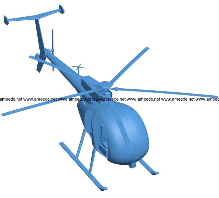 Aircraft mh 6 little bird B004029 file stl free download 3D Model for CNC and 3d printer