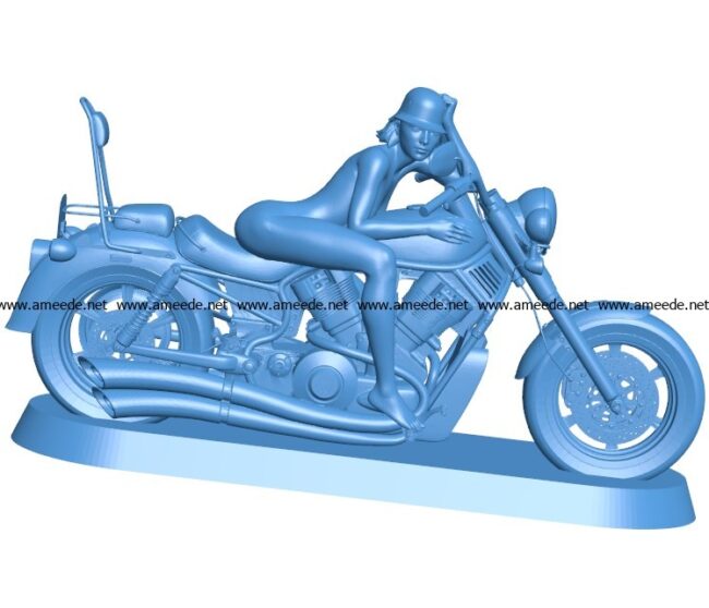 Biker girl B003842 file stl free download 3D Model for CNC and 3d printer