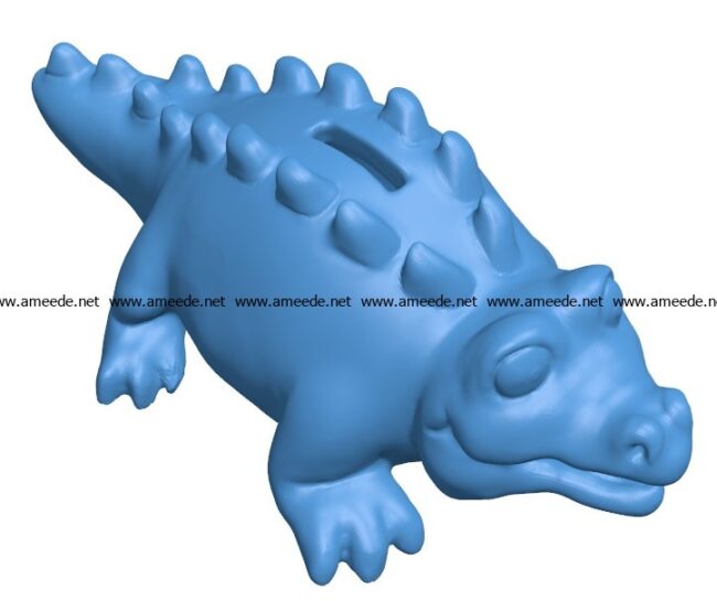 Cartoon Bank Alligator B003861 file stl free download 3D Model for CNC and 3d printer