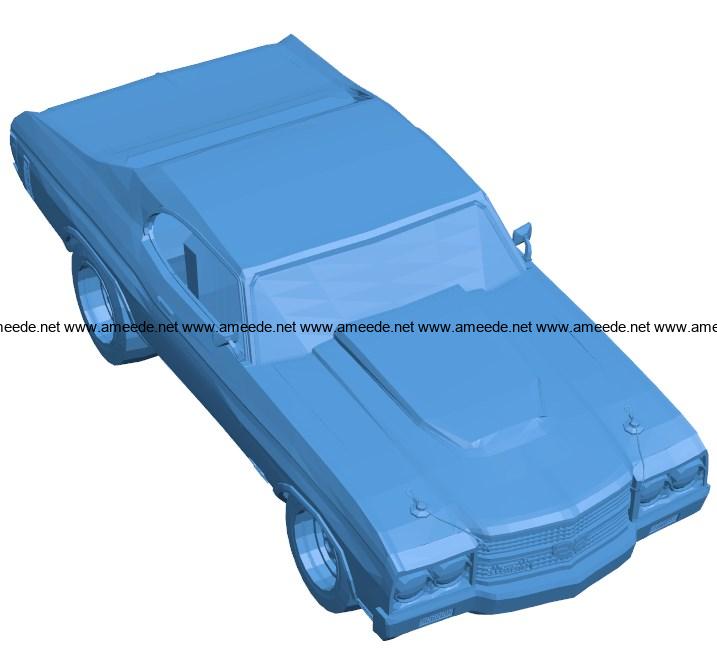 Chevrolet Chevelle Car B003956 file stl free download 3D Model for CNC and 3d printer