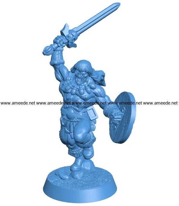 Classic Barbarian man B003954 file stl free download 3D Model for CNC and 3d printer