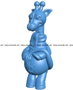 Cute Giraffe B003850 file stl free download 3D Model for CNC and 3d printer