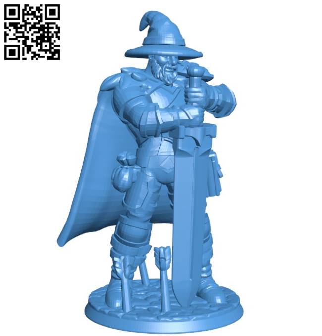DND warrior man B004167 file stl free download 3D Model for CNC and 3d printer