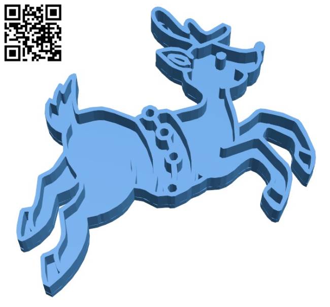 Deer cookie cutter Mold B004327 file stl free download 3D Model for CNC and 3d printer