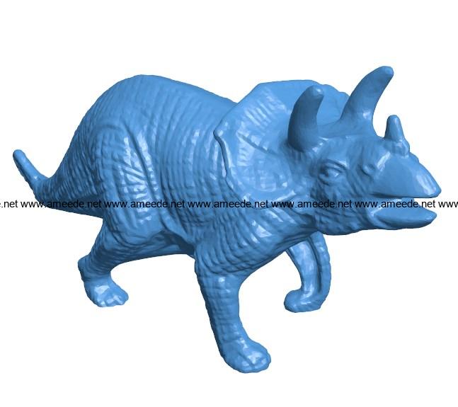 Dinosaur Triceratops realistic B004026 file stl free download 3D Model for CNC and 3d printer