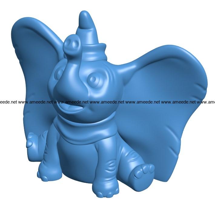 Dumbo in hat B003921 file stl free download 3D Model for CNC and 3d printer