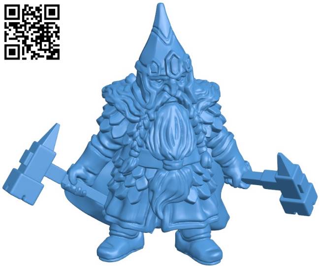 Dwarf with hammers B004311 file stl free download 3D Model for CNC and 3d printer