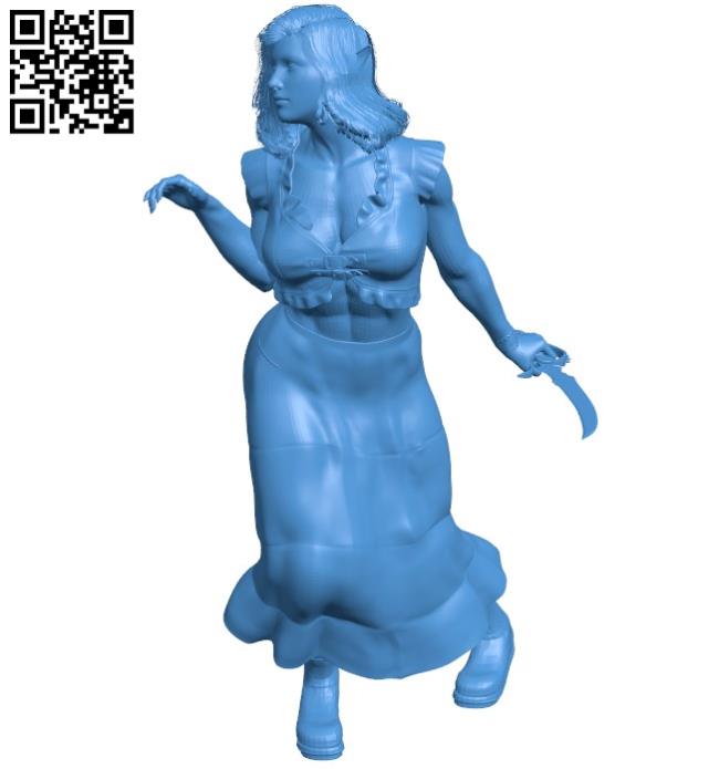 Elf Girl with dagger B004406 file stl free download 3D Model for CNC and 3d printer