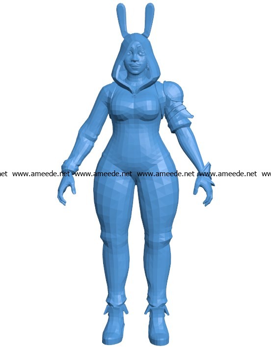 Fat bunny girl B003903 file stl free download 3D Model for CNC and 3d printer