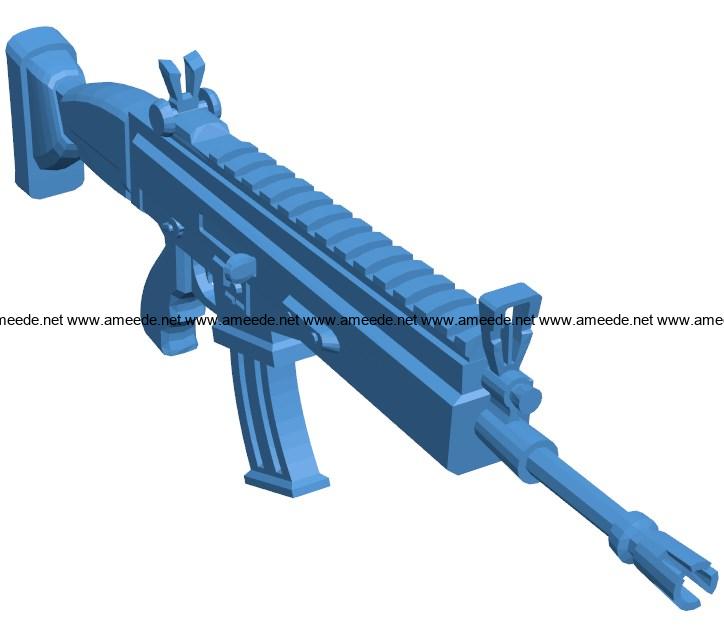 Fortnite Scar Gun B004082 file stl free download 3D Model for CNC and 3d printer