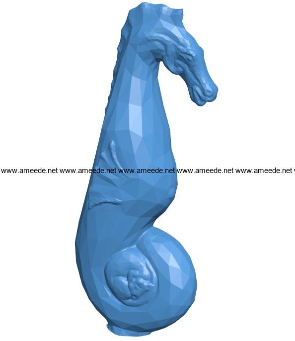 Granite sea horse B004047 file stl free download 3D Model for CNC and 3d printer