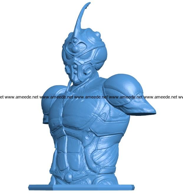Guyver Bust men B003945 file stl free download 3D Model for CNC and 3d printer