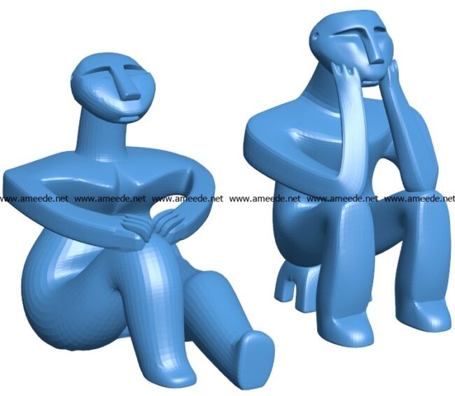 Hamangia Couple B003886 file stl free download 3D Model for CNC and 3d printer