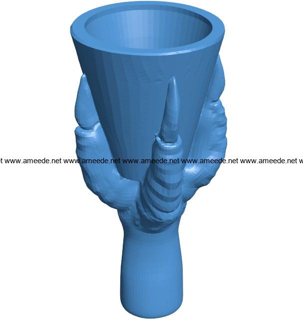 Hand with Bowl Eagle B004058 file stl free download 3D Model for CNC and 3d printer