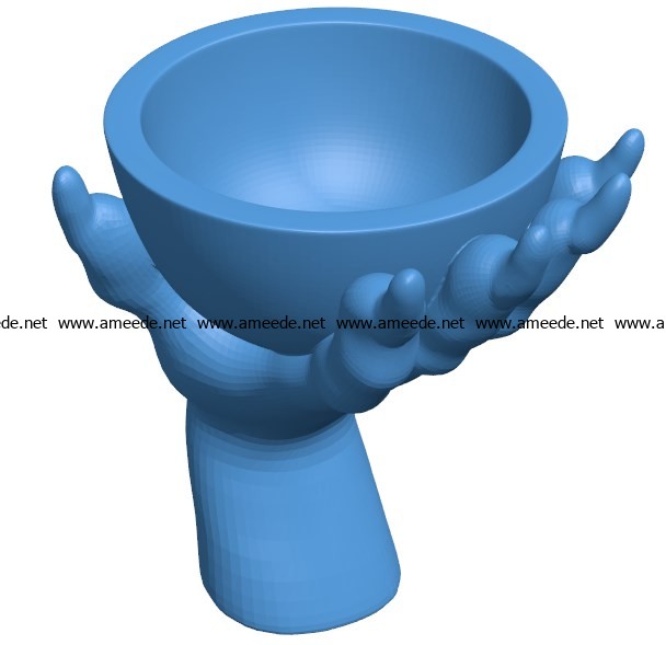 Hand with Bowl Werewolf B003883 file stl free download 3D Model for CNC and 3d printer