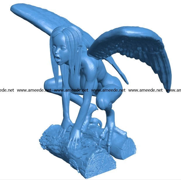 Harpy women B003806 file stl free download 3D Model for CNC and 3d printer