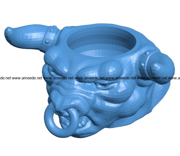 Head Bowl Minotaur B004099 file stl free download 3D Model for CNC and 3d printer
