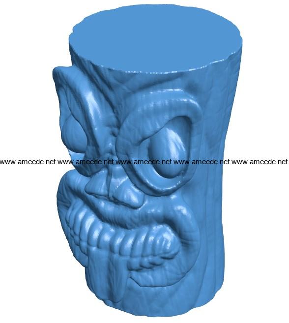Head tongue tiki B004107 file stl free download 3D Model for CNC and 3d printer