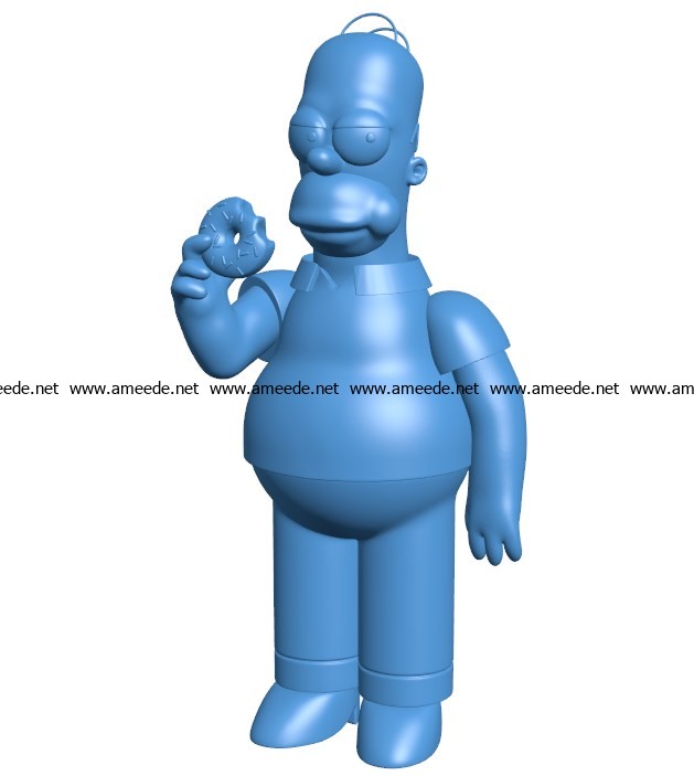 Homer Simpson Donut B003907 file stl free download 3D Model for CNC and 3d printer