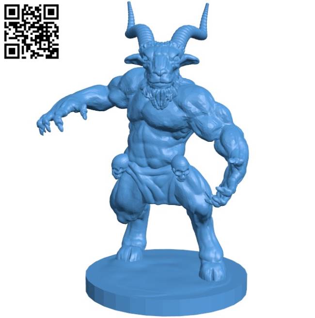 Horned god man B004187 file stl free download 3D Model for CNC and 3d printer