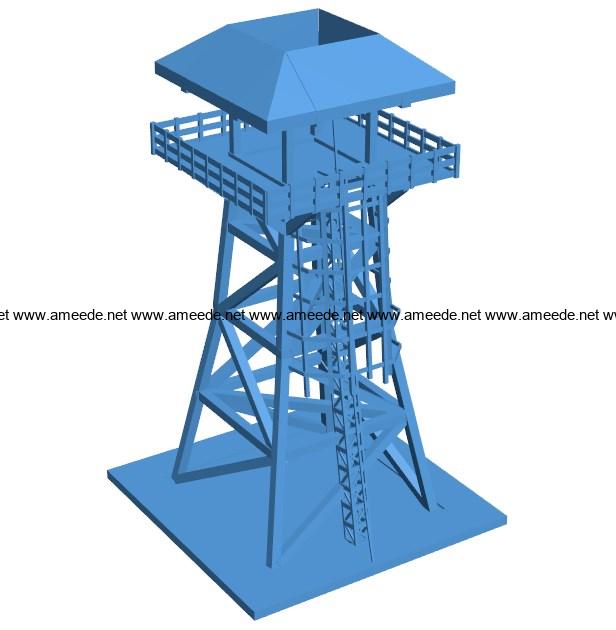 House Observation tower B004040 file stl free download 3D Model for CNC and 3d printer