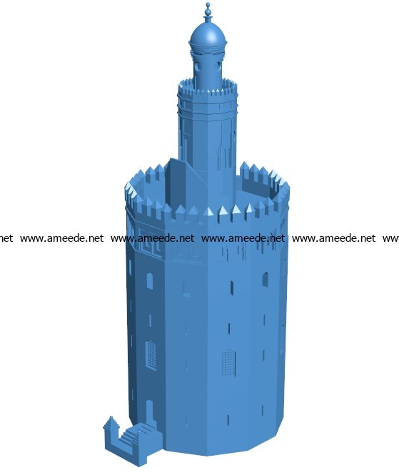 House Torre del Oro B003830 file stl free download 3D Model for CNC and 3d printer