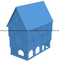 House wooden hotel B003992 file stl free download 3D Model for CNC and 3d printer