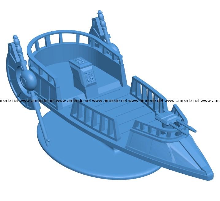 Jabba the hutt ship B003919 file stl free download 3D Model for CNC and 3d printer