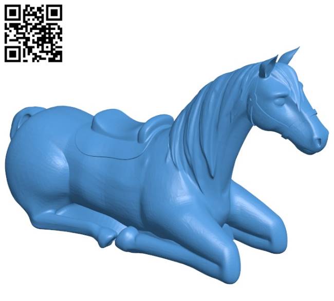 Laying horse B004239 file stl free download 3D Model for CNC and 3d printer
