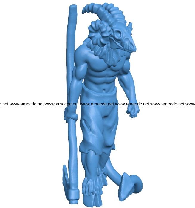 Man daemon with scythe B004065 file stl free download 3D Model for CNC and 3d printer