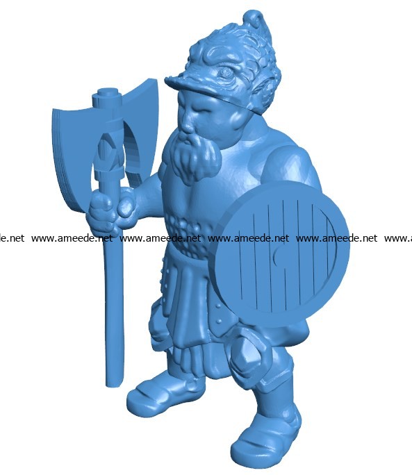 Man dwarf guard B003857 file stl free download 3D Model for CNC and 3d printer