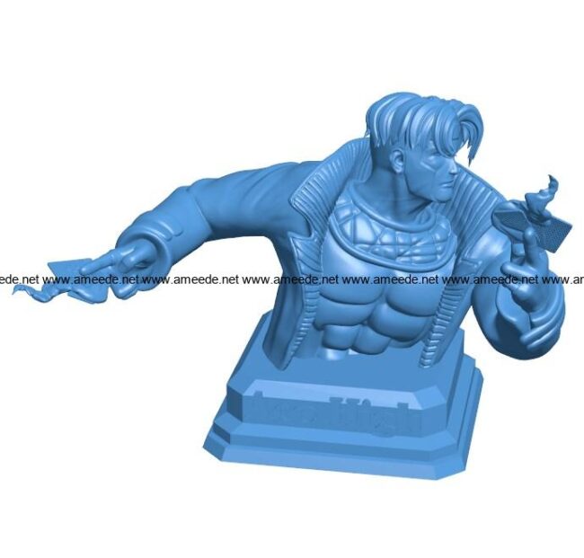 Man gambit bust B003969 file stl free download 3D Model for CNC and 3d printer