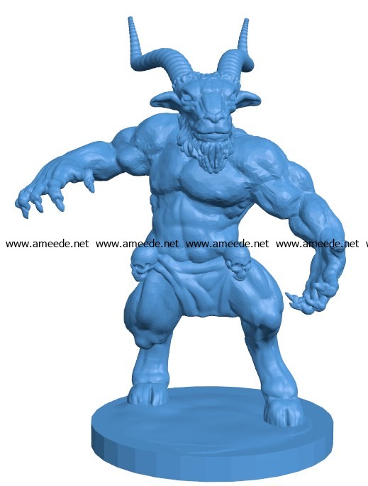 Man horned god B003844 file stl free download 3D Model for CNC and 3d printer