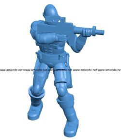 Man support soldier B004119 file stl free download 3D Model for CNC and 3d printer