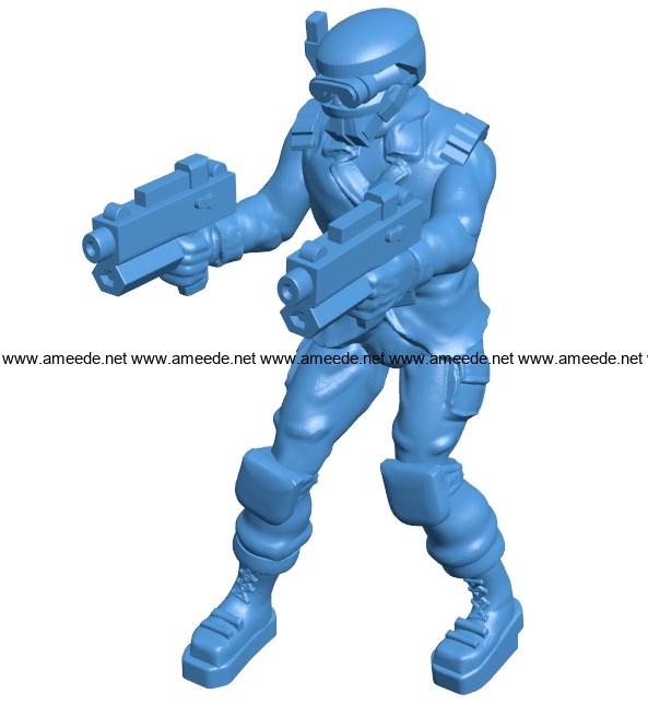 Men sci-fi warrior B004097 file stl free download 3D Model for CNC and 3d printer