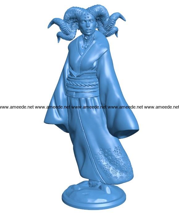 Miss Yuki Demon B004054 file stl free download 3D Model for CNC and 3d printer