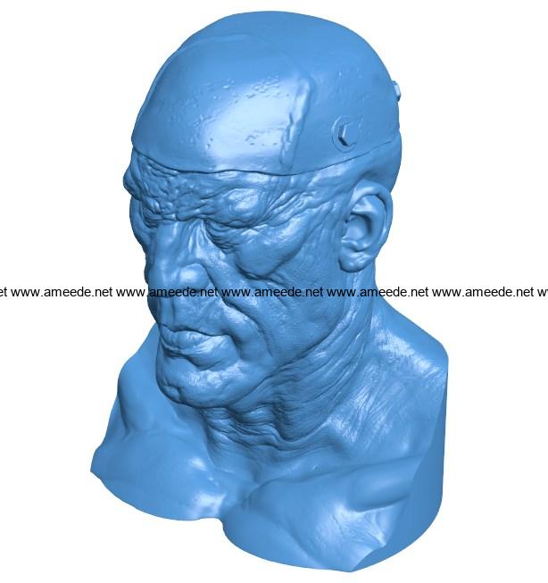 Monster Bust man B004098 file stl free download 3D Model for CNC and 3d printer