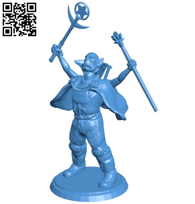 Orc Wizard Man B004233 file stl free download 3D Model for CNC and 3d printer