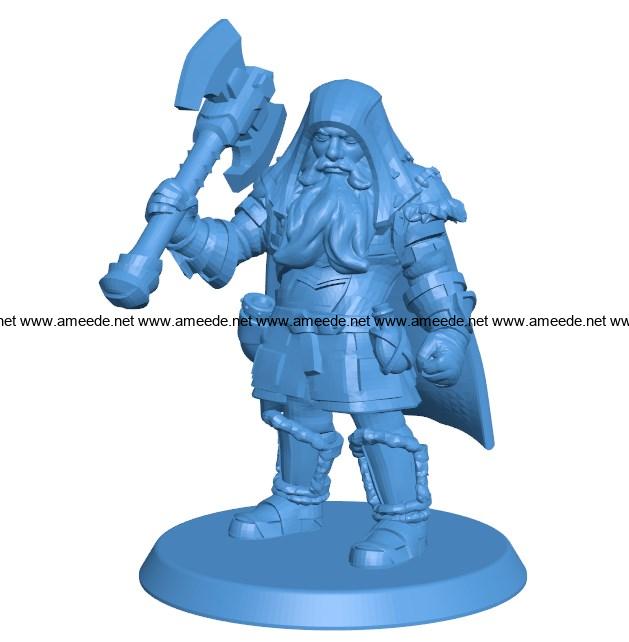Orin Dwarf Lycanthrope Barbarian Men B003928 file stl free download 3D Model for CNC and 3d printer