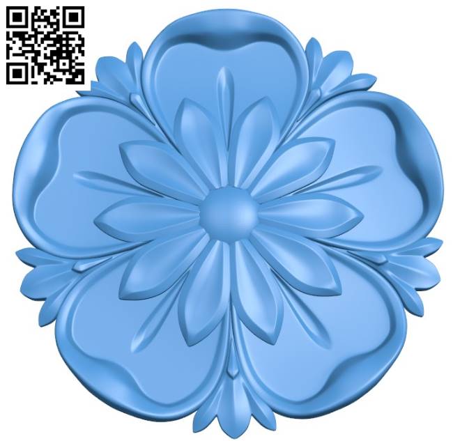 Pattern flowers A003288 wood carving file stl for Artcam and Aspire jdpaint free vector art 3d model download for CNC