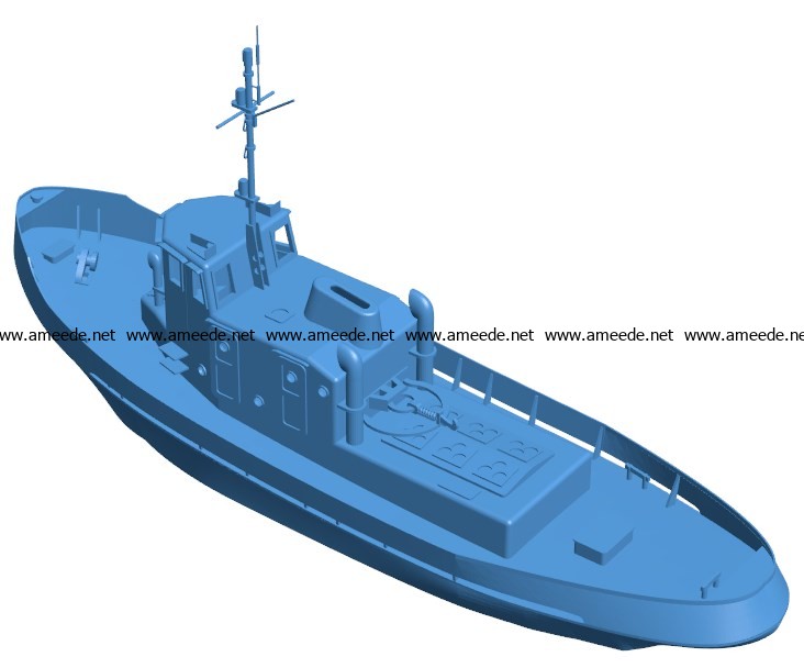 Polish Tugboat Ship B003776 file stl free download 3D Model for CNC and 3d printer