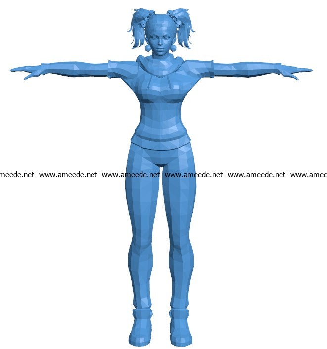 Pretty sports woman B003880 file stl free download 3D Model for CNC and 3d printer