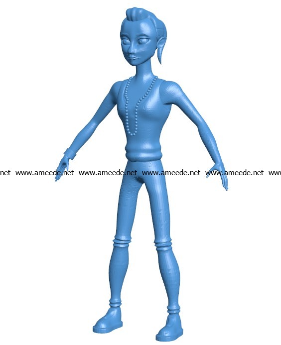 Punk character women B003896 file stl free download 3D Model for CNC and 3d printer